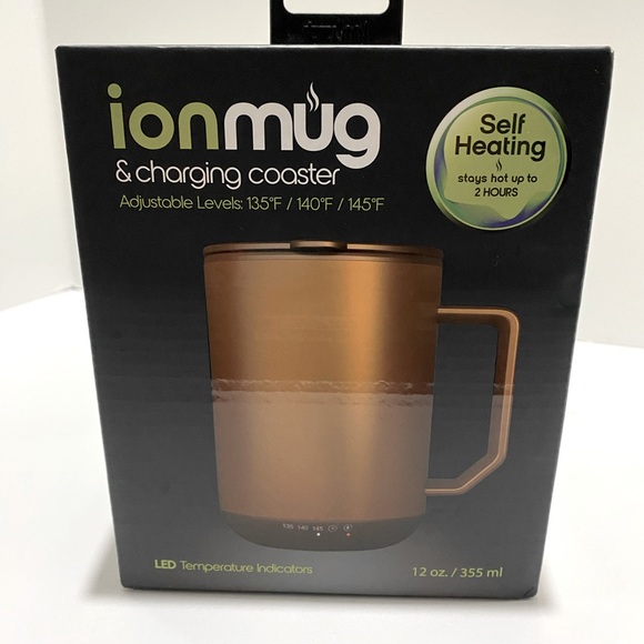 NEW Ionmug & Charging Coaster Bronze Self Heating LED Temperature Indicator - Picture 1 of 6